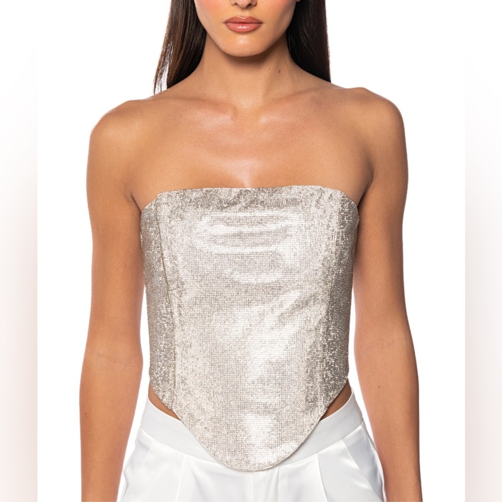 Akira Sparkly Diamond Rhinestone Corset Top